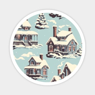 Winter Houses Pattern Magnet